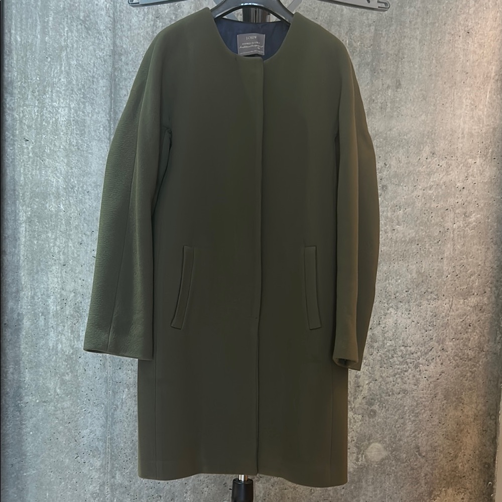 J. Crew Double Cloth Olive Green Women's Coat